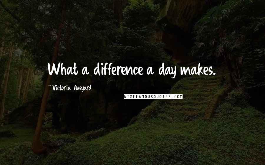 Victoria Aveyard Quotes: What a difference a day makes.