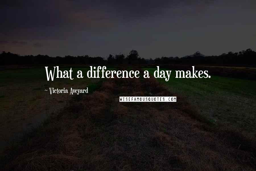 Victoria Aveyard Quotes: What a difference a day makes.