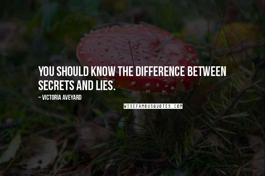 Victoria Aveyard Quotes: You should know the difference between secrets and lies.