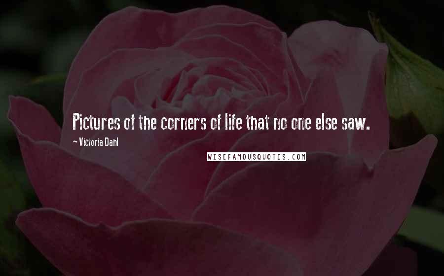 Victoria Dahl Quotes: Pictures of the corners of life that no one else saw.