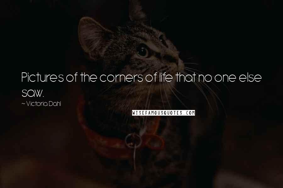 Victoria Dahl Quotes: Pictures of the corners of life that no one else saw.