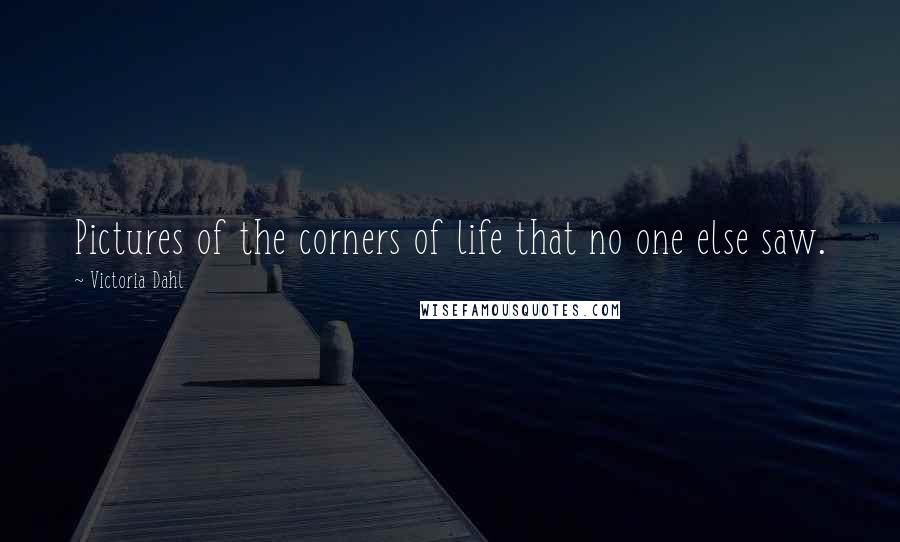 Victoria Dahl Quotes: Pictures of the corners of life that no one else saw.