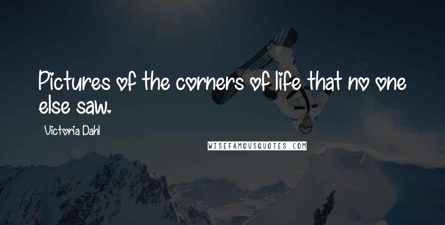 Victoria Dahl Quotes: Pictures of the corners of life that no one else saw.