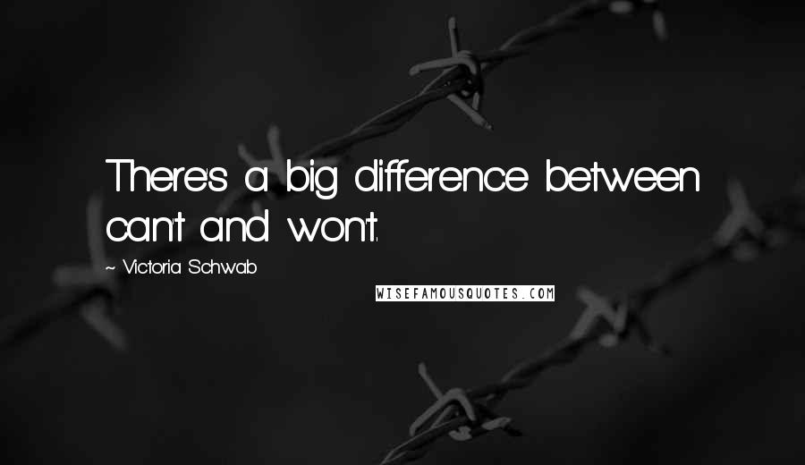 Victoria Schwab Quotes: There's a big difference between can't and won't.