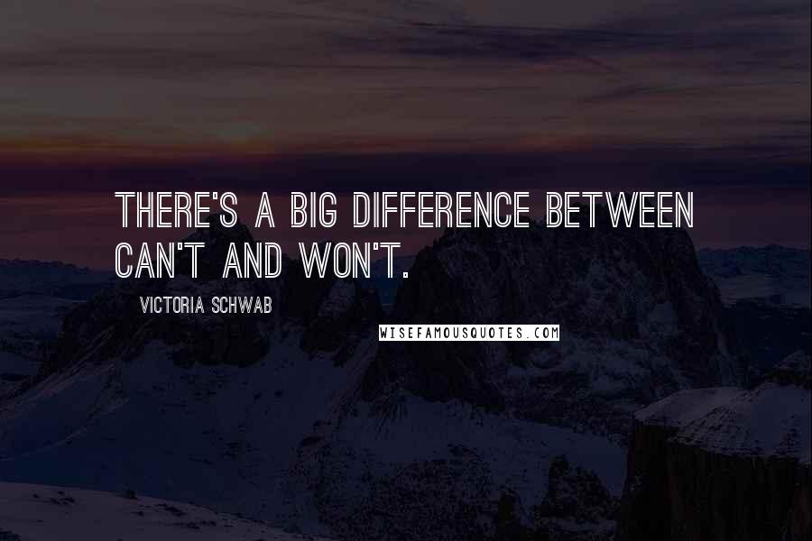 Victoria Schwab Quotes: There's a big difference between can't and won't.
