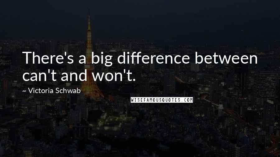 Victoria Schwab Quotes: There's a big difference between can't and won't.