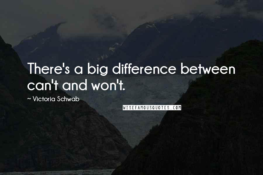 Victoria Schwab Quotes: There's a big difference between can't and won't.