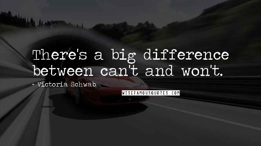 Victoria Schwab Quotes: There's a big difference between can't and won't.