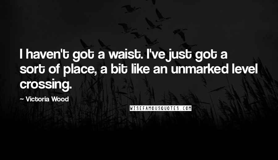 Victoria Wood Quotes: I haven't got a waist. I've just got a sort of place, a bit like an unmarked level crossing.