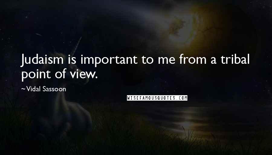 Vidal Sassoon Quotes: Judaism is important to me from a tribal point of view.