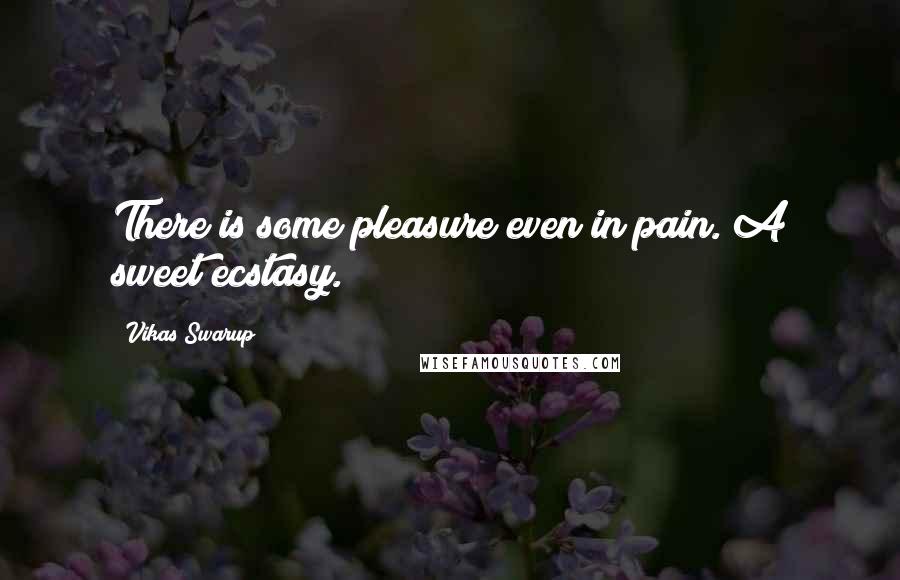 Vikas Swarup Quotes: There is some pleasure even in pain. A sweet ecstasy.