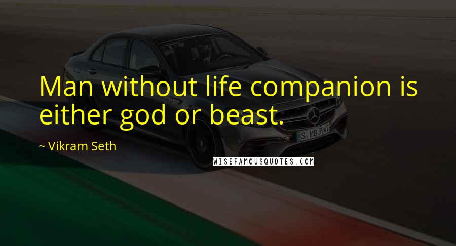 Vikram Seth Quotes: Man without life companion is either god or beast.