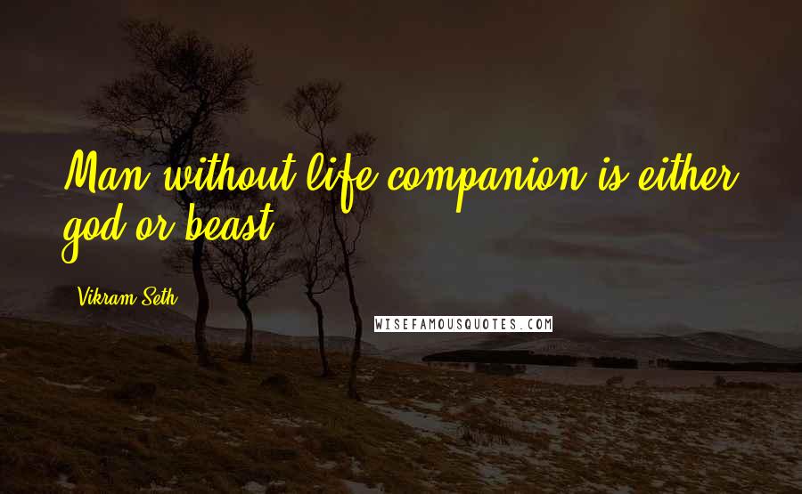 Vikram Seth Quotes: Man without life companion is either god or beast.