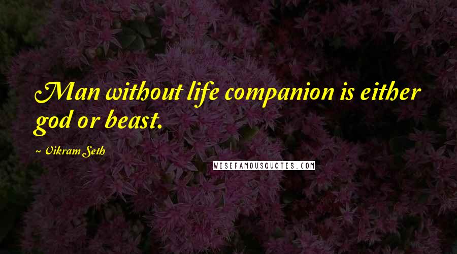 Vikram Seth Quotes: Man without life companion is either god or beast.