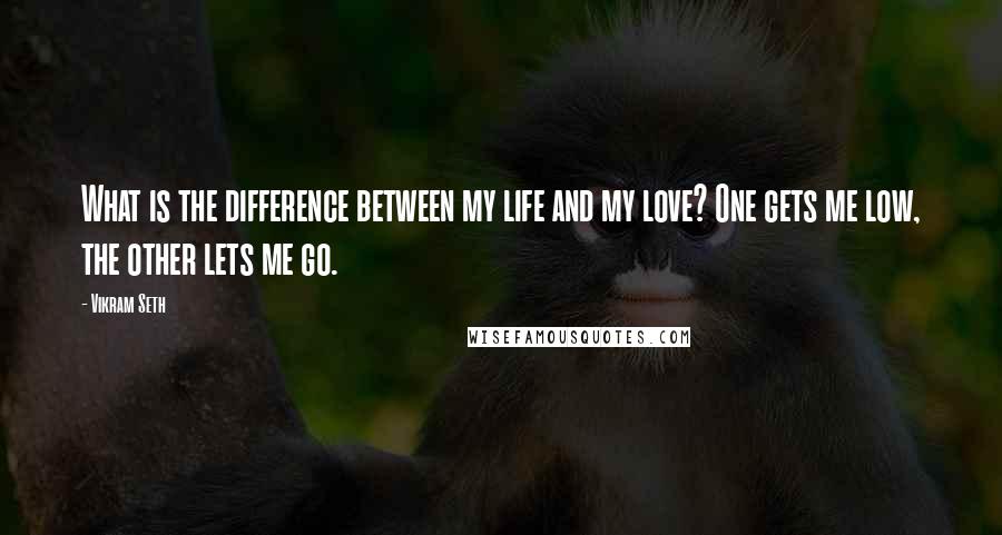 Vikram Seth Quotes: What is the difference between my life and my love? One gets me low, the other lets me go.