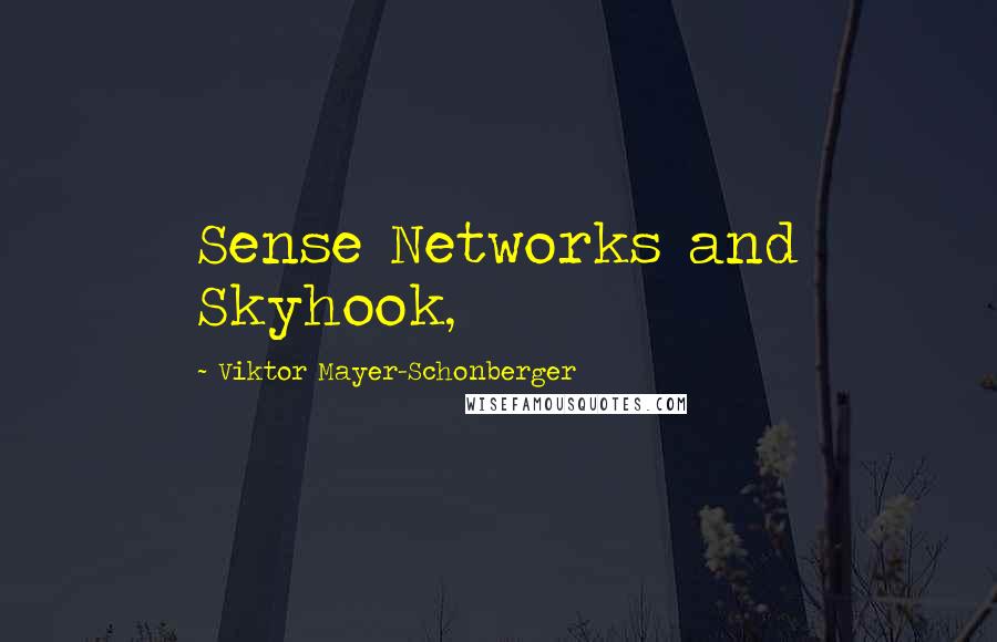 Viktor Mayer-Schonberger Quotes: Sense Networks and Skyhook,