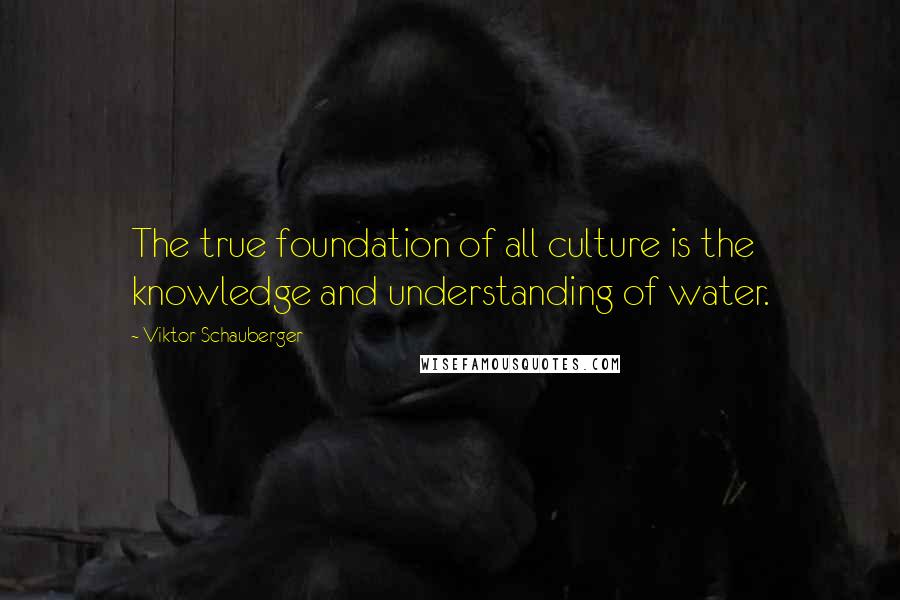 Viktor Schauberger Quotes: The true foundation of all culture is the knowledge and understanding of water.