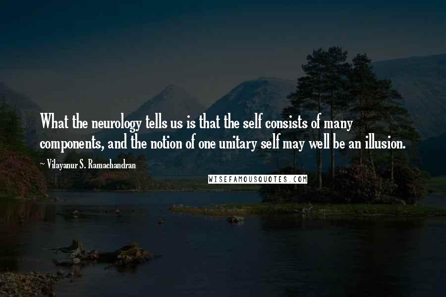 Vilayanur S. Ramachandran Quotes: What the neurology tells us is that the self consists of many components, and the notion of one unitary self may well be an illusion.