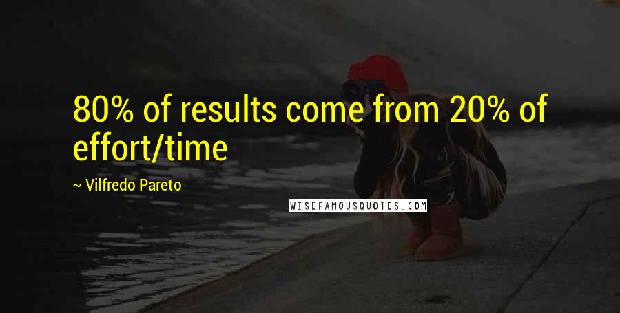 Vilfredo Pareto Quotes: 80% of results come from 20% of effort/time