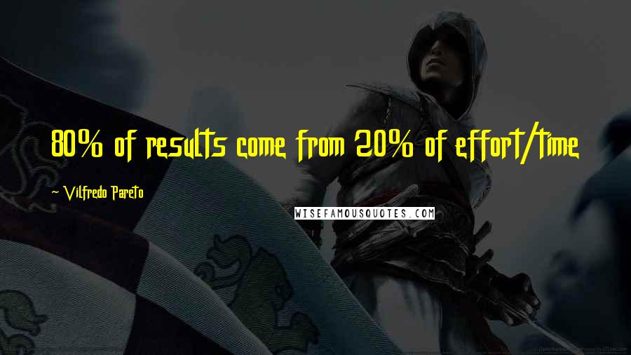 Vilfredo Pareto Quotes: 80% of results come from 20% of effort/time