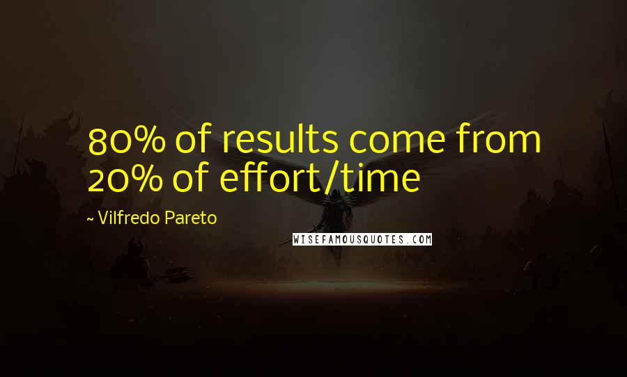 Vilfredo Pareto Quotes: 80% of results come from 20% of effort/time