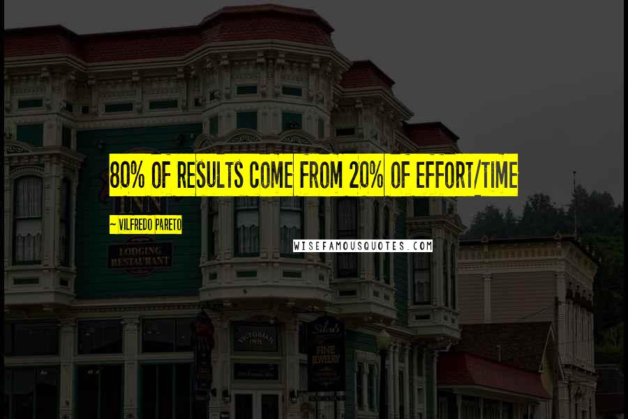 Vilfredo Pareto Quotes: 80% of results come from 20% of effort/time