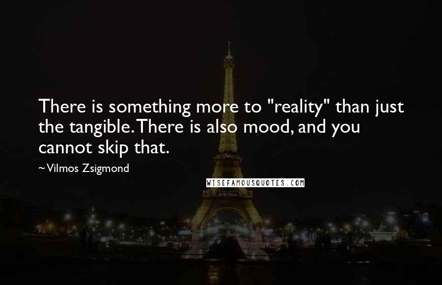 Vilmos Zsigmond Quotes: There is something more to "reality" than just the tangible. There is also mood, and you cannot skip that.