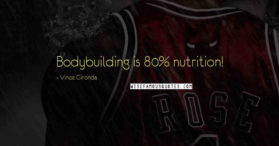 Vince Gironda Quotes: Bodybuilding is 80% nutrition!