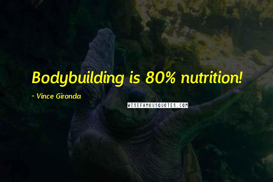 Vince Gironda Quotes: Bodybuilding is 80% nutrition!