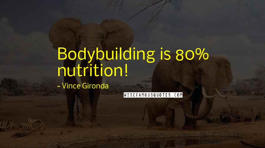 Vince Gironda Quotes: Bodybuilding is 80% nutrition!