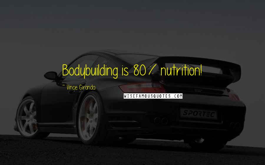 Vince Gironda Quotes: Bodybuilding is 80% nutrition!