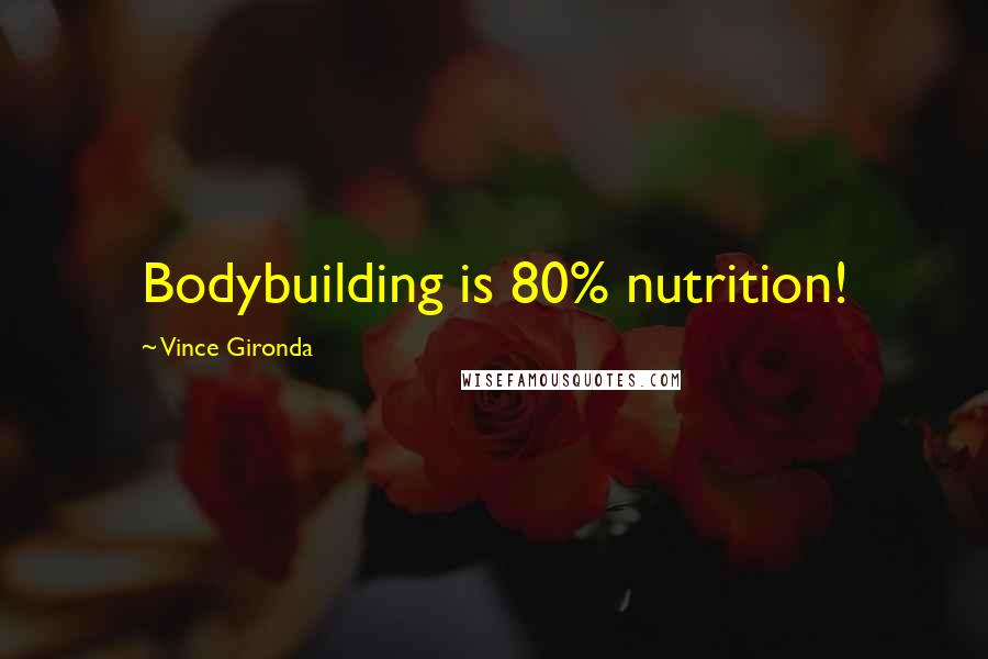 Vince Gironda Quotes: Bodybuilding is 80% nutrition!