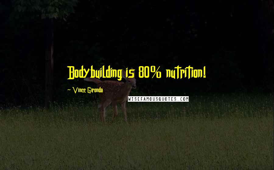 Vince Gironda Quotes: Bodybuilding is 80% nutrition!