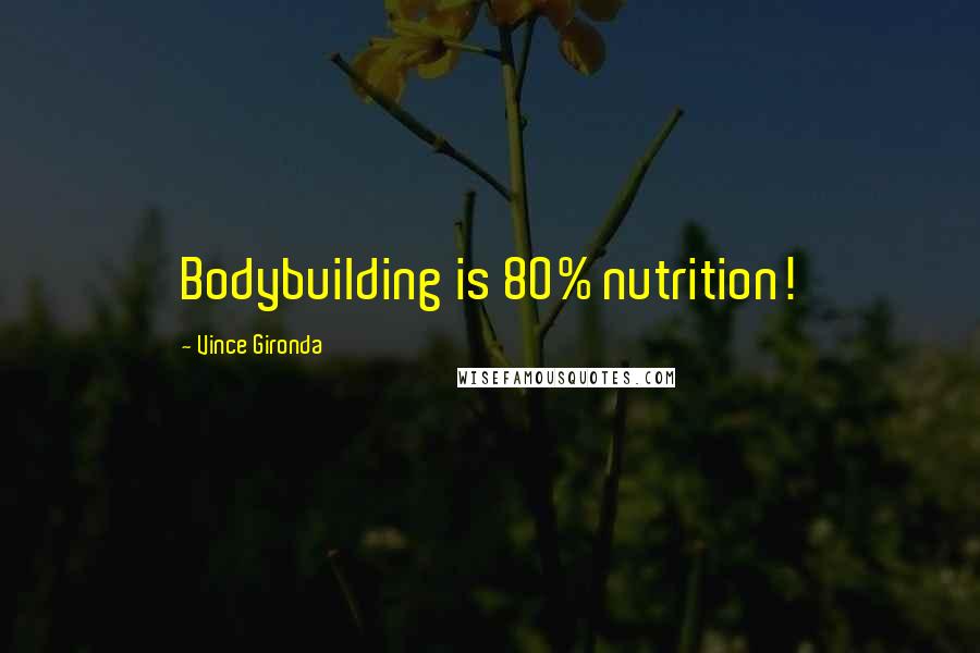 Vince Gironda Quotes: Bodybuilding is 80% nutrition!