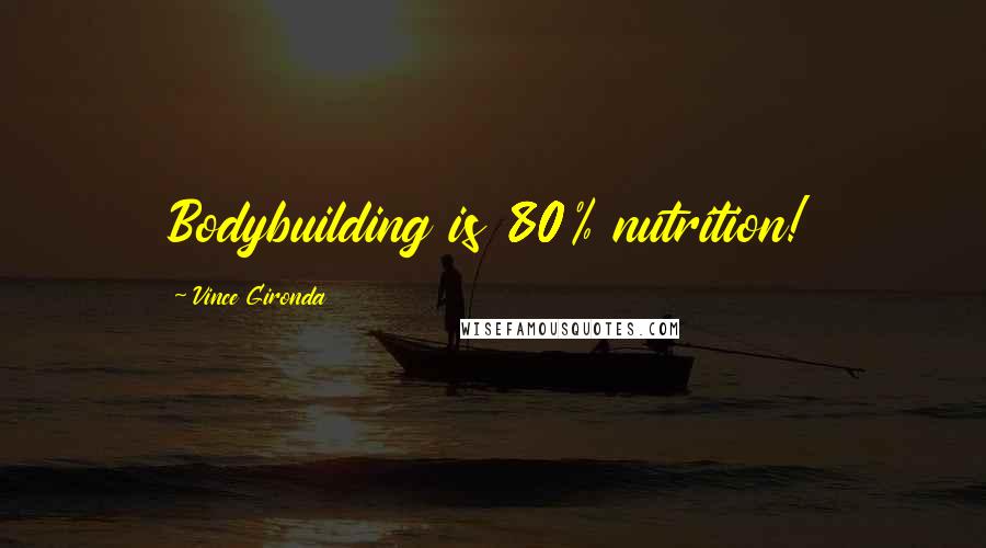 Vince Gironda Quotes: Bodybuilding is 80% nutrition!