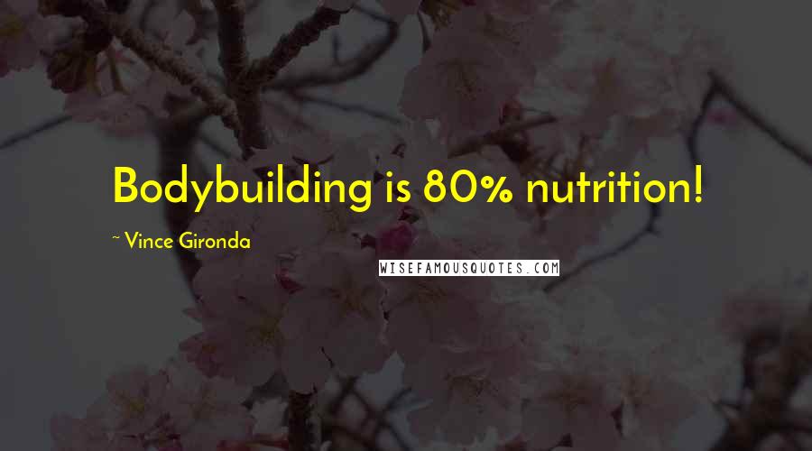 Vince Gironda Quotes: Bodybuilding is 80% nutrition!