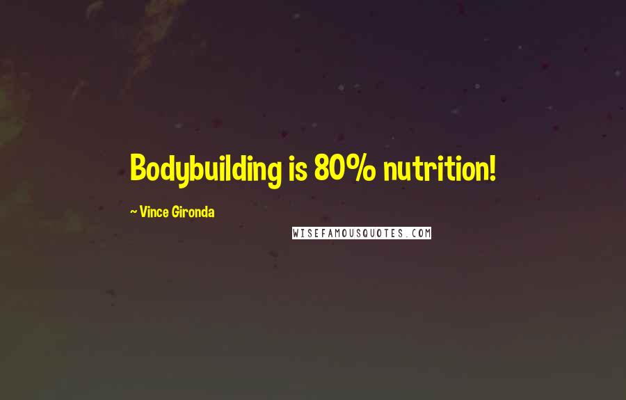 Vince Gironda Quotes: Bodybuilding is 80% nutrition!