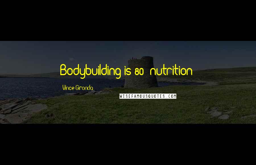 Vince Gironda Quotes: Bodybuilding is 80% nutrition!