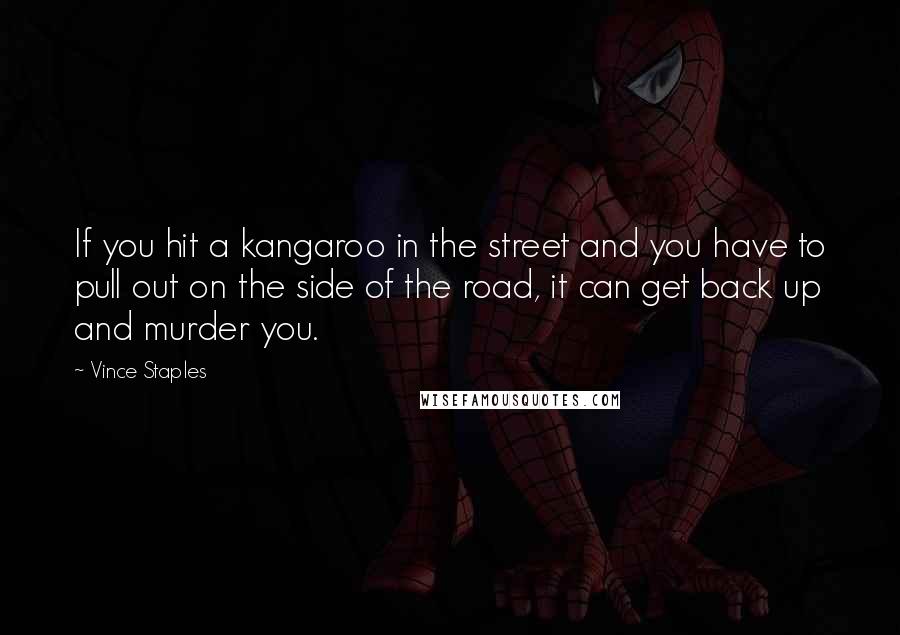 Vince Staples Quotes: If you hit a kangaroo in the street and you have to pull out on the side of the road, it can get back up and murder you.