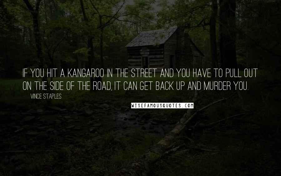 Vince Staples Quotes: If you hit a kangaroo in the street and you have to pull out on the side of the road, it can get back up and murder you.