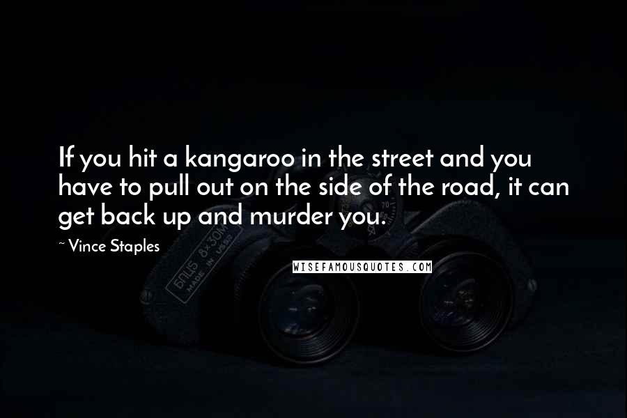 Vince Staples Quotes: If you hit a kangaroo in the street and you have to pull out on the side of the road, it can get back up and murder you.