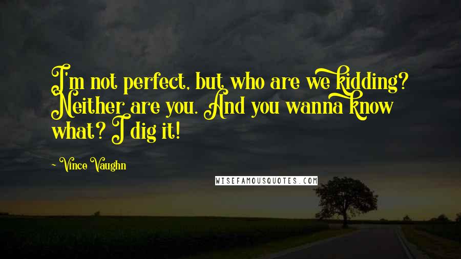 Vince Vaughn Quotes: I'm not perfect, but who are we kidding? Neither are you. And you wanna know what? I dig it!
