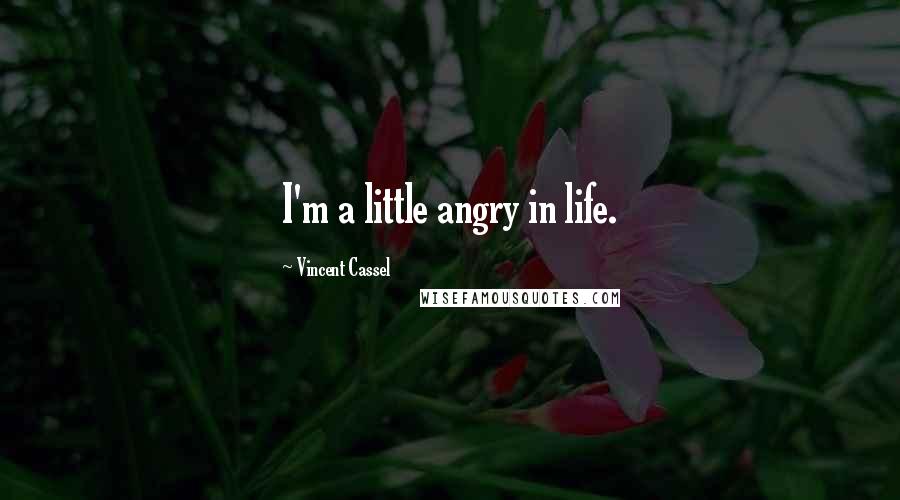 Vincent Cassel Quotes: I'm a little angry in life.