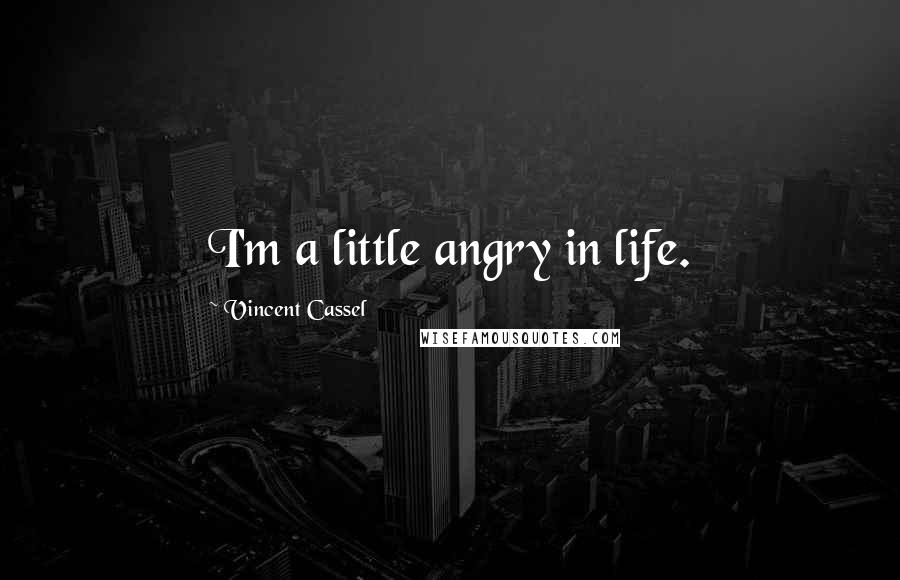 Vincent Cassel Quotes: I'm a little angry in life.
