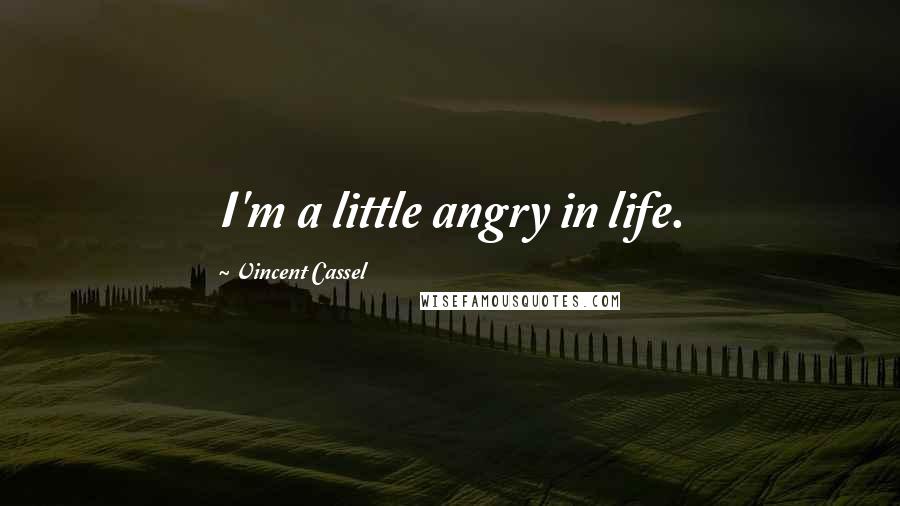 Vincent Cassel Quotes: I'm a little angry in life.