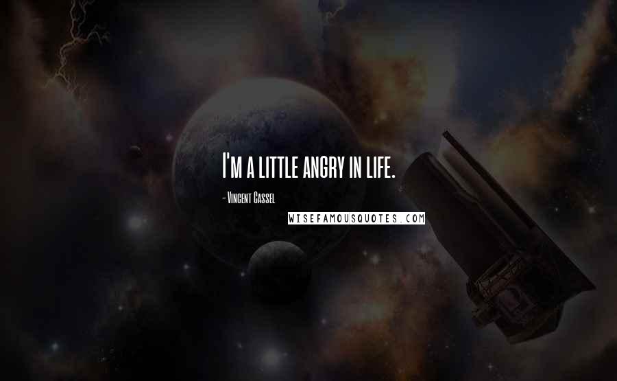 Vincent Cassel Quotes: I'm a little angry in life.