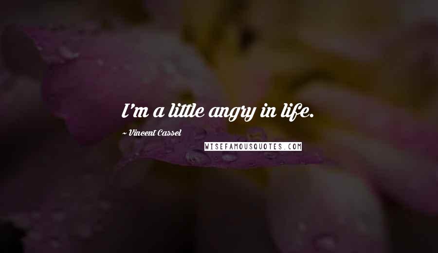 Vincent Cassel Quotes: I'm a little angry in life.