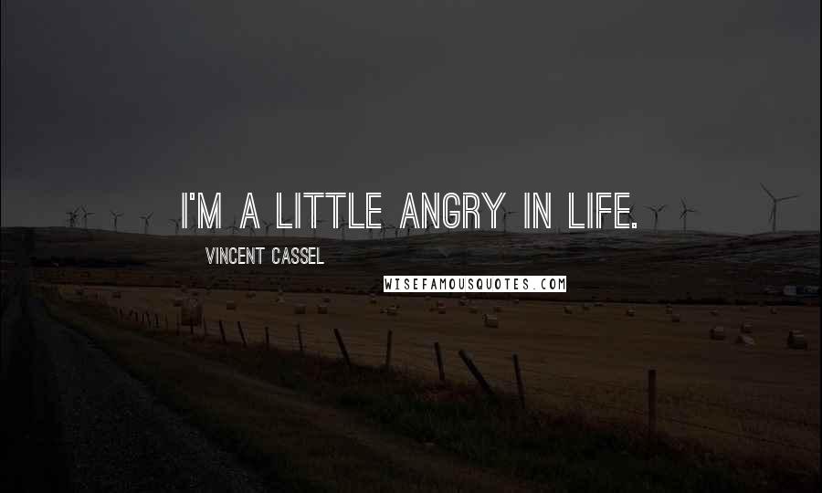 Vincent Cassel Quotes: I'm a little angry in life.