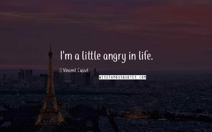 Vincent Cassel Quotes: I'm a little angry in life.