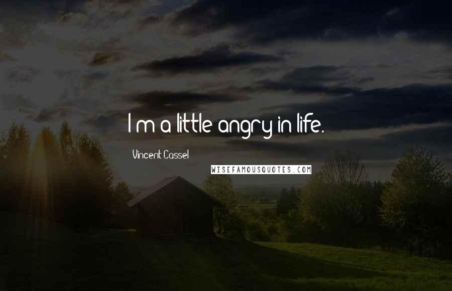 Vincent Cassel Quotes: I'm a little angry in life.